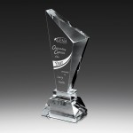 Customized Slanted Crystal Obelisk Award 12"
