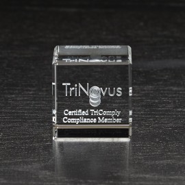 Personalized Small Flat Cube 3D Crystal Award