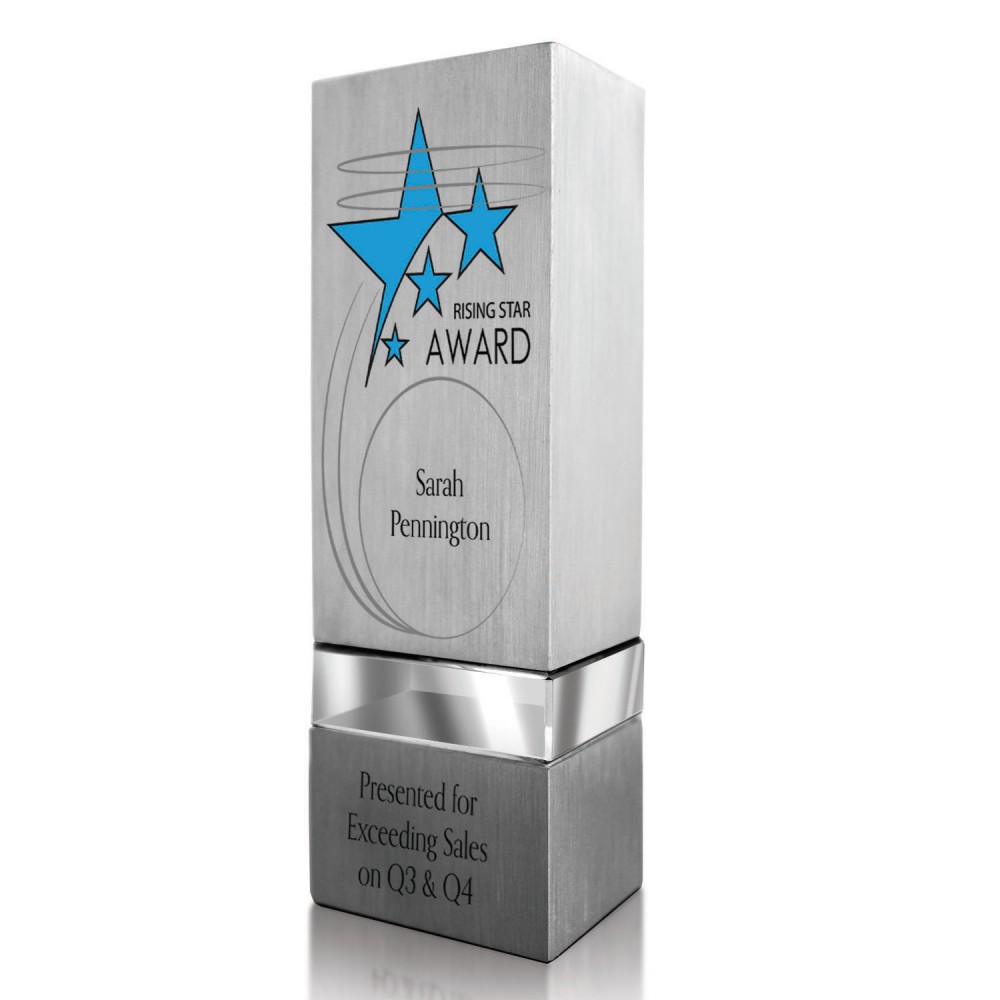 Aluminum Crystal Award - Tristin with Logo Aluminum Crystal Award - Tristin with Logo