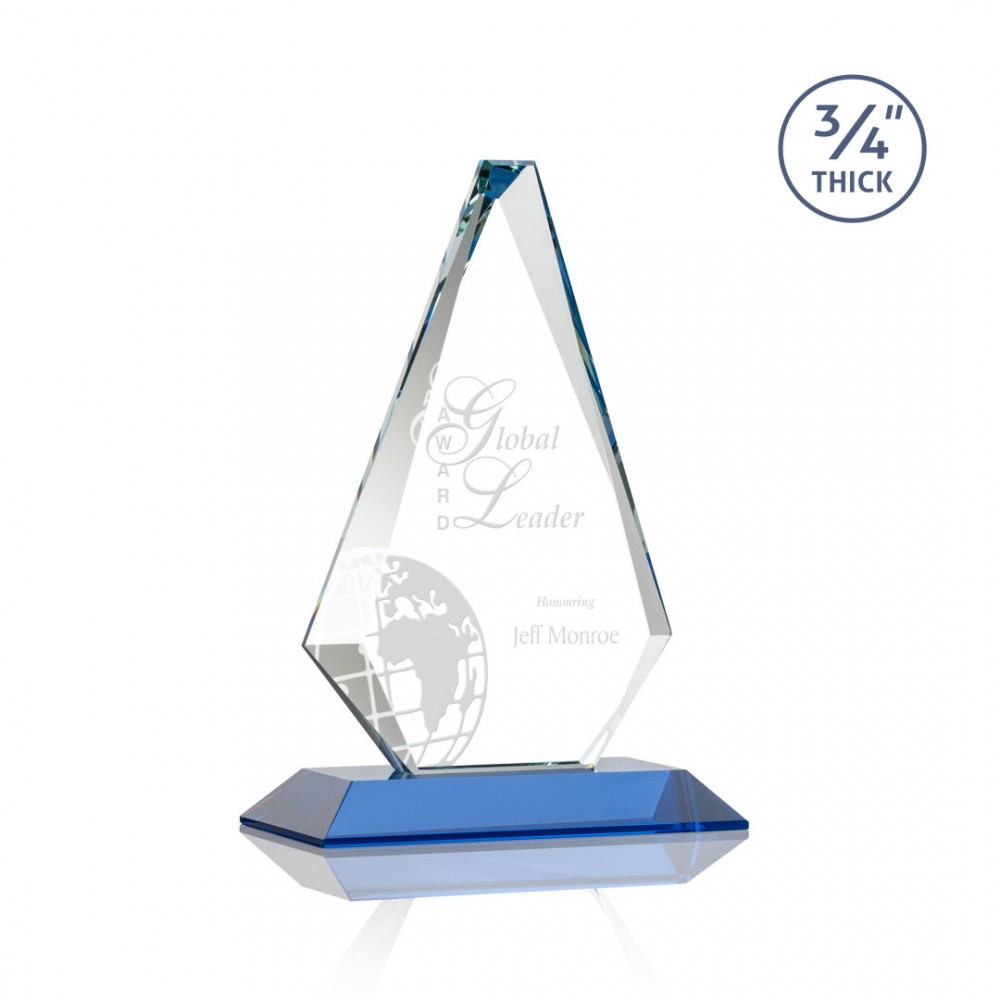 Logo Imprinted Windsor Award - Starfire/Sky Blue 8" Logo Imprinted Windsor Award - Starfire/Sky Blue 8"