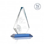 Logo Imprinted Windsor Award - Starfire/Sky Blue 8"