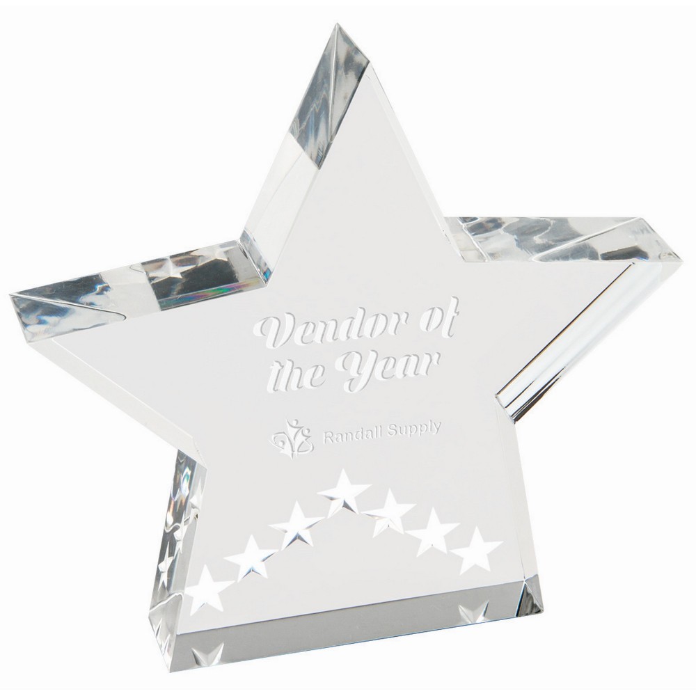 5" Silver Star Performer Acrylic Logo Imprinted 5" Silver Star Performer Acrylic Logo Imprinted