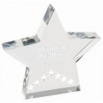 5" Silver Star Performer Acrylic Logo Imprinted