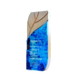 Personalized Creative Crystal Trophy Leaf Shape Wooden Frame