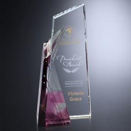 Logo Branded Achievement Purple Award 8-1/2"