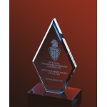 8" Clear Diamond Award on Black Marble Base with Logo