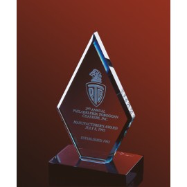 8" Clear Diamond Award on Black Marble Base with Logo  8" Clear Diamond Award on Black Marble Base with Logo
