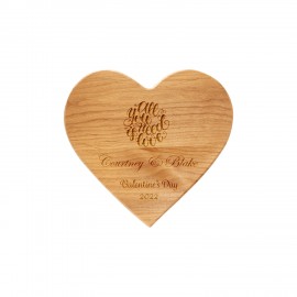 9 1/2" x 8" Alder Heart Plaque with Logo  9 1/2" x 8" Alder Heart Plaque with Logo