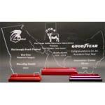 Laser-etched Great State of Delaware Award on a Rosewood Base - Acrylic (10 3/4"x4")