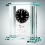 Royal Palace Jade Glass Clock Custom Etched