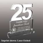 Customized Large 25 Shaped Etched Acrylic Award
