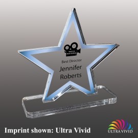 Medium Star Shaped Ultra Vivid Acrylic Award with Logo