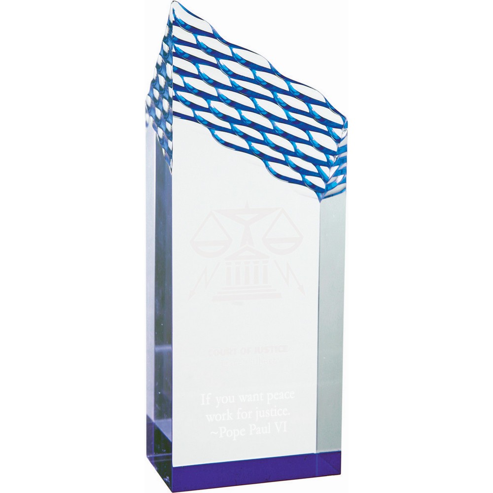 3" x 8" Blue Riptide Acrylic Custom Etched 3" x 8" Blue Riptide Acrylic Custom Etched
