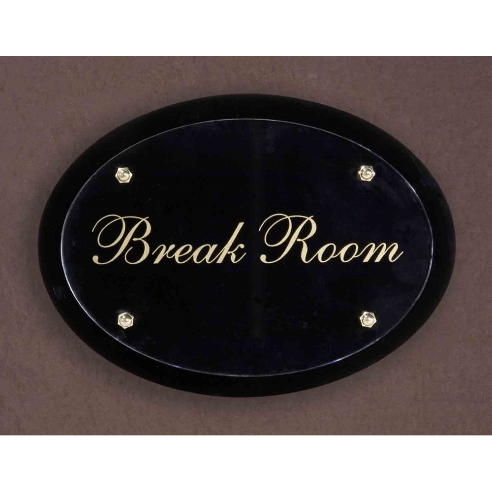 Black Acrylic Oval Plaque with Logo Black Acrylic Oval Plaque with Logo