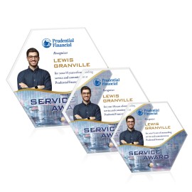 Polaris Hexagon VividPrint Award - Gold with Logo