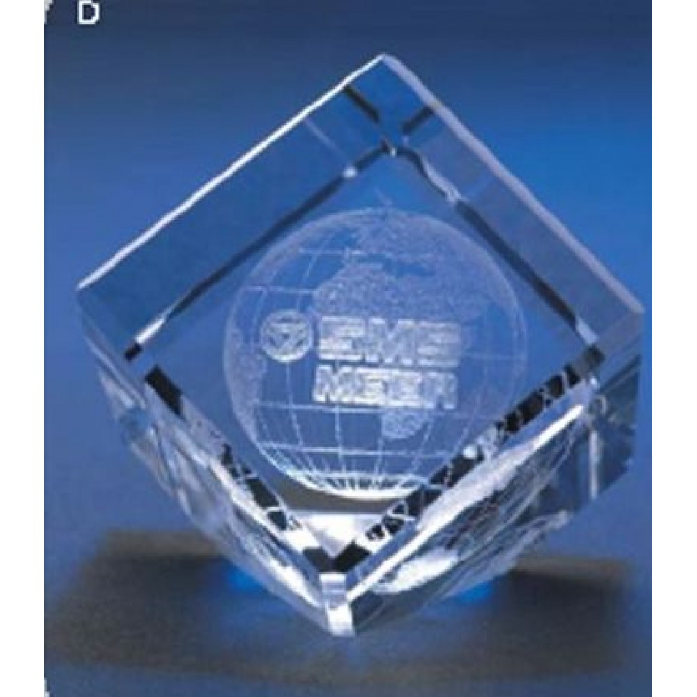 Custom Etched Cut Corner 1 5/8" Cube - Small Custom Etched Cut Corner 1 5/8" Cube - Small