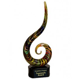 Art Glass Achievement Award for Accomplishment with Logo  Art Glass Achievement Award for Accomplishment with Logo