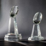 13 1/2" Football Championship Crystal Award Logo Imprinted