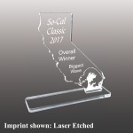 Small California Shaped Etched Acrylic Award with Logo