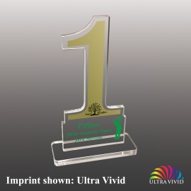Promotional Large Number One Shaped Ultra Vivid Acrylic Award