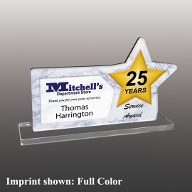 Small Rectangle w/Star Shaped Full Color Acrylic Award with Logo  Small Rectangle w/Star Shaped Full Color Acrylic Award with Logo