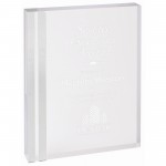 Logo Imprinted 4" x 6" Rectangle Acrylic with Silver Edge