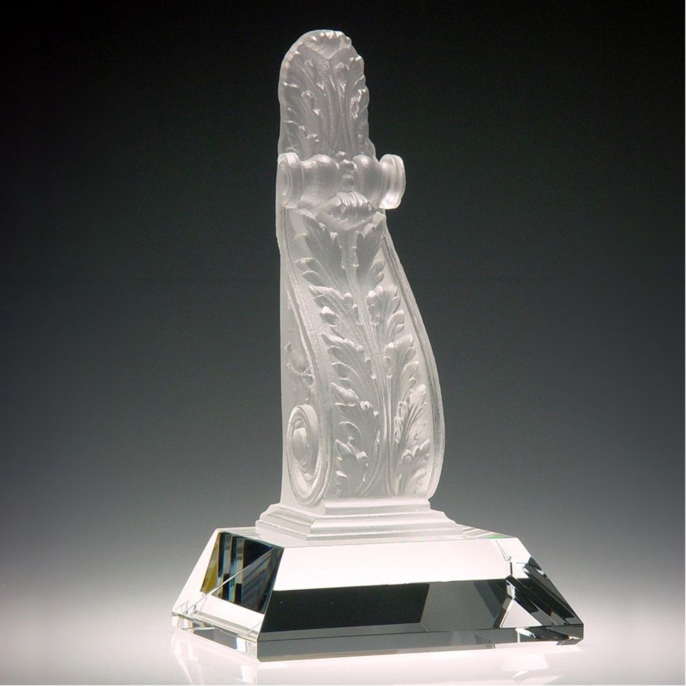 Handcrafted Pate de Verre Crystal Award with Logo Handcrafted Pate de Verre Crystal Award with Logo