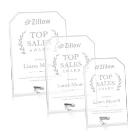 Logo Branded Polaris Clipped Rectangle Award - Silver