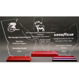 Great State of Idaho Award on a Rosewood Base - Acrylic (6 15/16"x3 9/16") Logo Imprinted