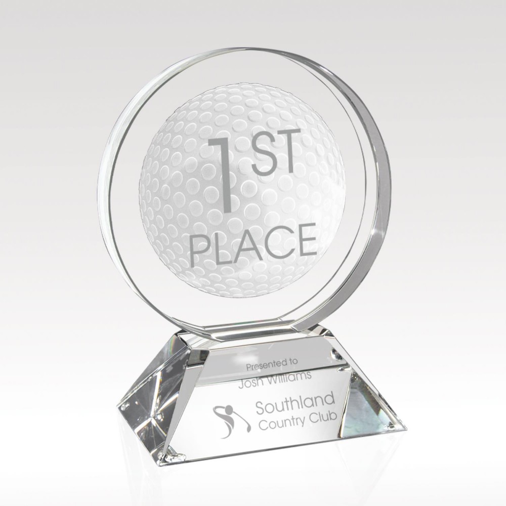 Crystal Award 9" Golf Glow with Logo Crystal Award 9" Golf Glow with Logo