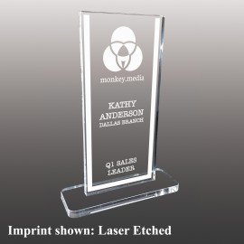 Custom Medium Vertical Rectangle Shaped Etched Acrylic Award