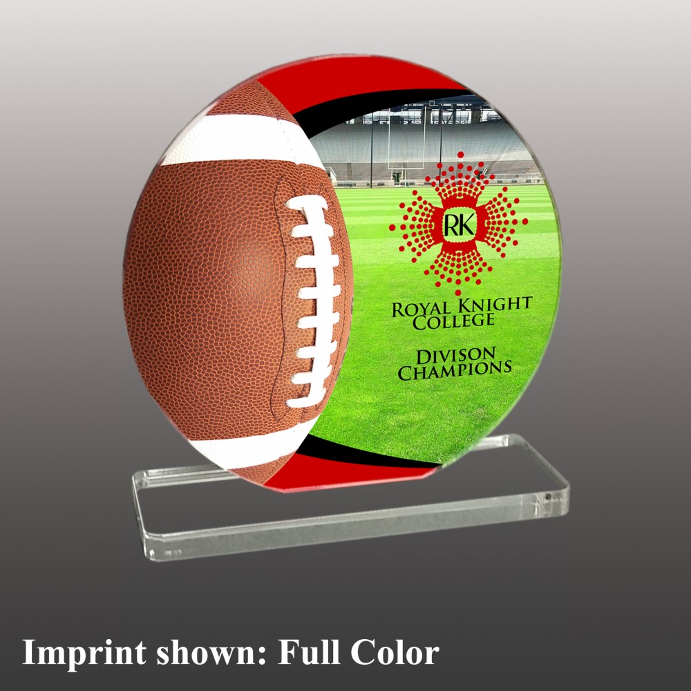 Personalized Small Football Themed Full Color Acrylic Award