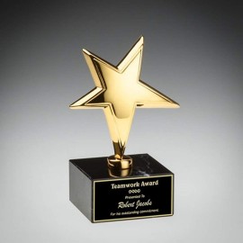 Rising Star (S) on Marble - Gold/Black 6" with Logo  Rising Star (S) on Marble - Gold/Black 6" with Logo