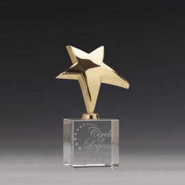 Personalized Rising Star on Optical Base - Gold 6"  Personalized Rising Star on Optical Base - Gold 6"