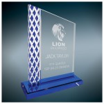 Custom 5.5" x 8"- Blue Diamond Ice Acrylic Awards