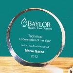 5" Crystal Circle Award Laser-etched