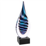 12" Glass Drop Award with Logo