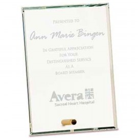 Personalized 5" x 7" Clear Rectangle Crystal Edge Glass Award
