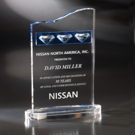 10 3/4" Amor Crystal Diamond Award Laser-etched