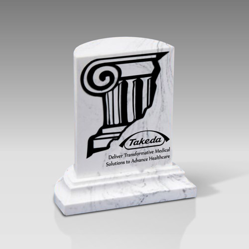 Half Column Desk Award with Logo