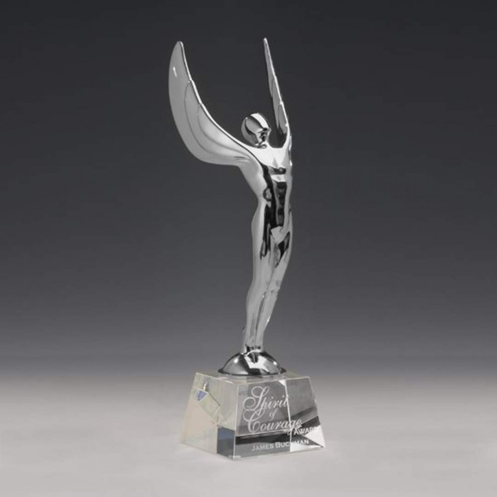 Logo Branded Winged Achievement on Optical - Silver 16"