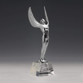 Logo Branded Winged Achievement on Optical - Silver 16"  Logo Branded Winged Achievement on Optical - Silver 16"