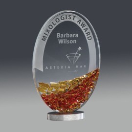 Custom Amber Mosaic - Starfire/Aluminum 7" H  Custom Amber Mosaic - Starfire/Aluminum 7" H