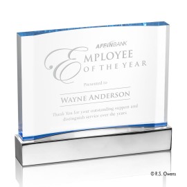 Customized Cornerstone Award - Blue/Aluminum 8" W