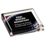 3 3/4" x 3 3/4" Stars & Stripes Acrylic Paperweight Laser-etched