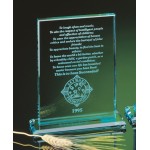 Personalized Jade Crystal Rectangle Award (6"x8")