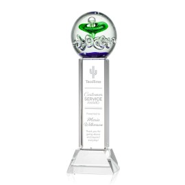 Logo Branded Aquarius Award on Stowe Clear - 14" High  Logo Branded Aquarius Award on Stowe Clear - 14" High