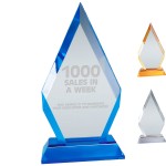 Logo Branded 8" Golden Radiance Diamond Award with Frosted Base