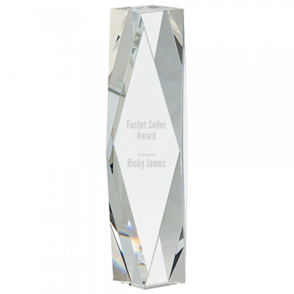 Promotional Clear Crystal Facet Tower Award
