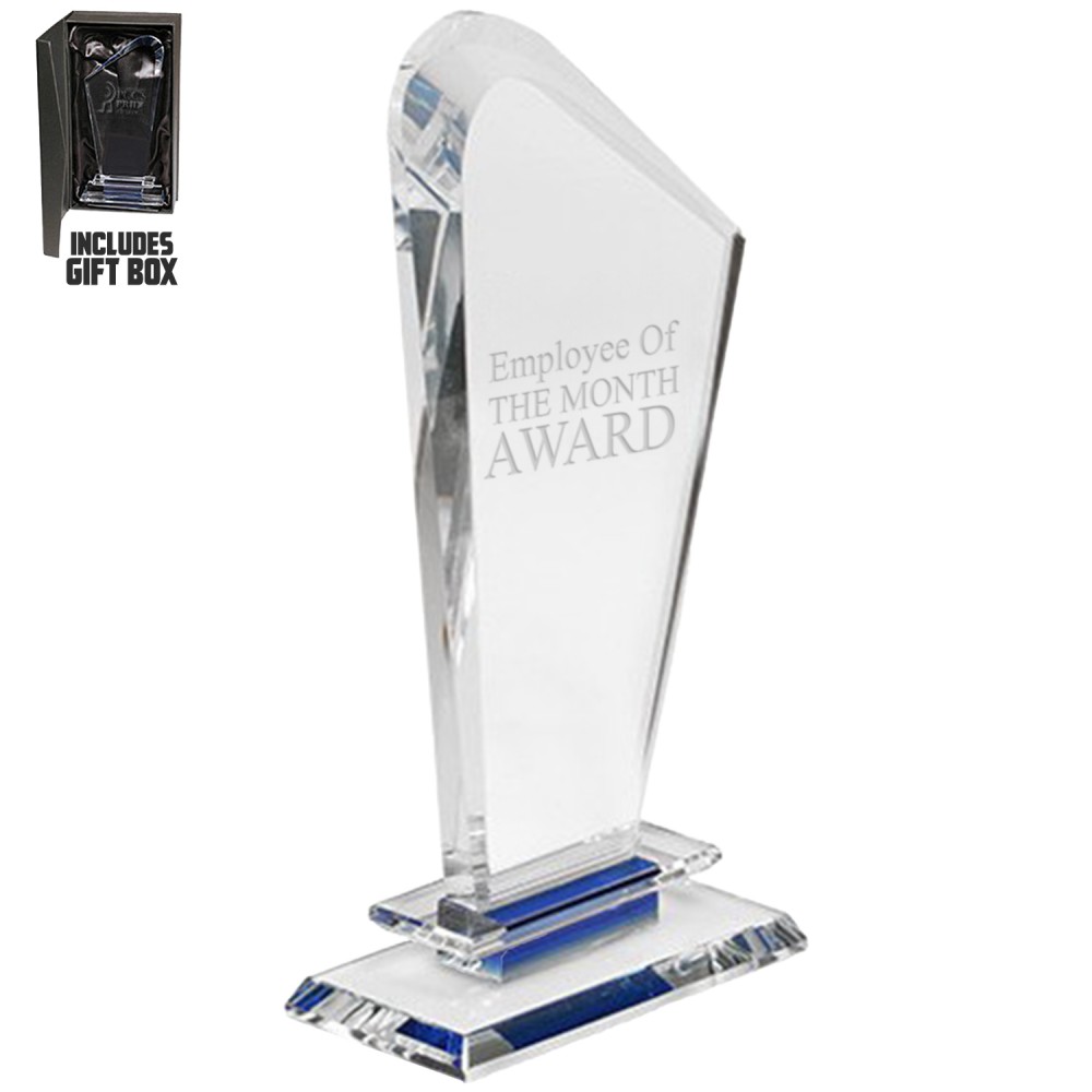 Logo Branded Curved Crystal Glass Awards